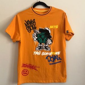 BKYS street wear yellow spray paint dude scene